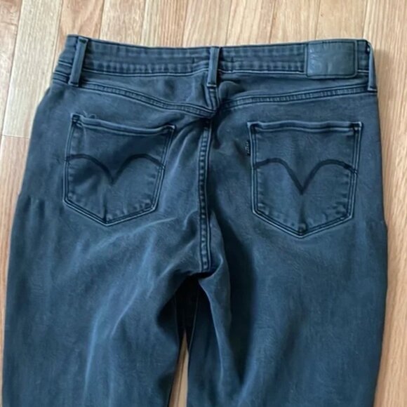 Levi's Jeans Womens 12 Gray Charcoal Mid Rise Skinny Cotton Ladies - Picture 10 of 12